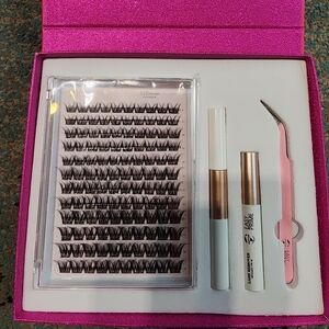 Eyelash Extension Kit with Tweezers and Adhesive